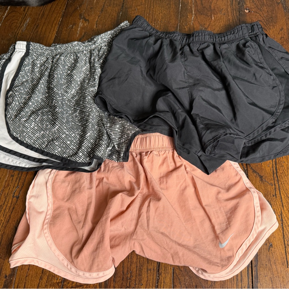 Nike Drifit Set of Athletic Shorts in Pink, Black, and Gray M